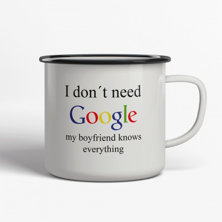 I Don't need Google My Boyfriend Emaljmugg
